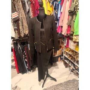 Calvin Klein suit with leather and gold accent size 6